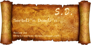 Serbán Domán névjegykártya